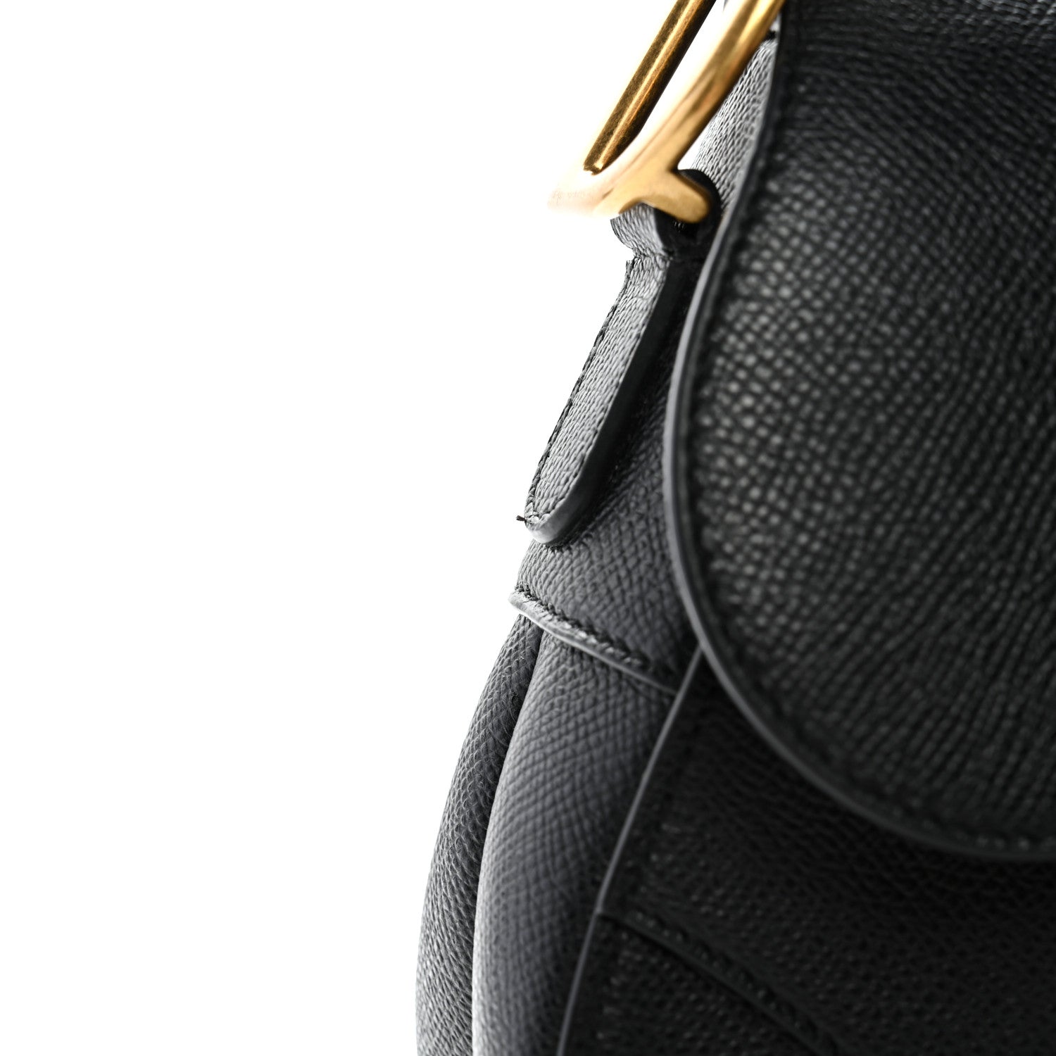 Christian Dior Grained Calfskin Saddle Bag Black 10 of 11