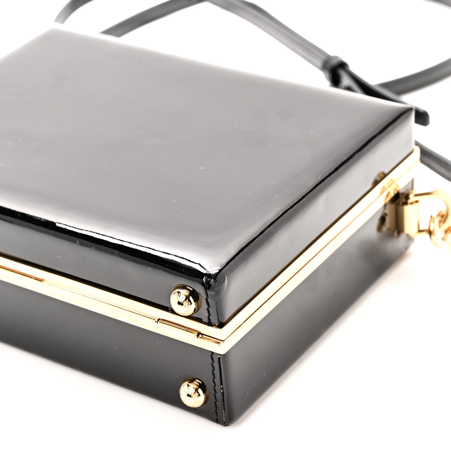 Dolce & Gabbana Patent Dolce Box Handbag Black 1920383 – FASHIONPHILE