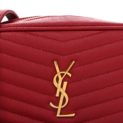 Saint Laurent Grain De Poudre Matelasse Monogram Mini Lou Camera Bag Opyum Red 8 of 12