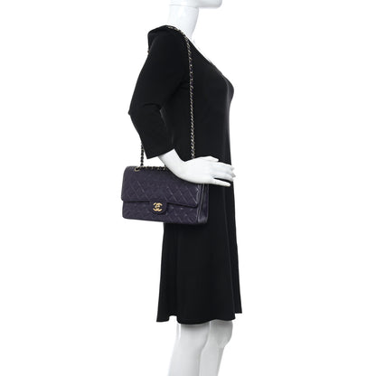 Chanel Caviar Quilted Medium Double Flap Dark Purple 3 of 10