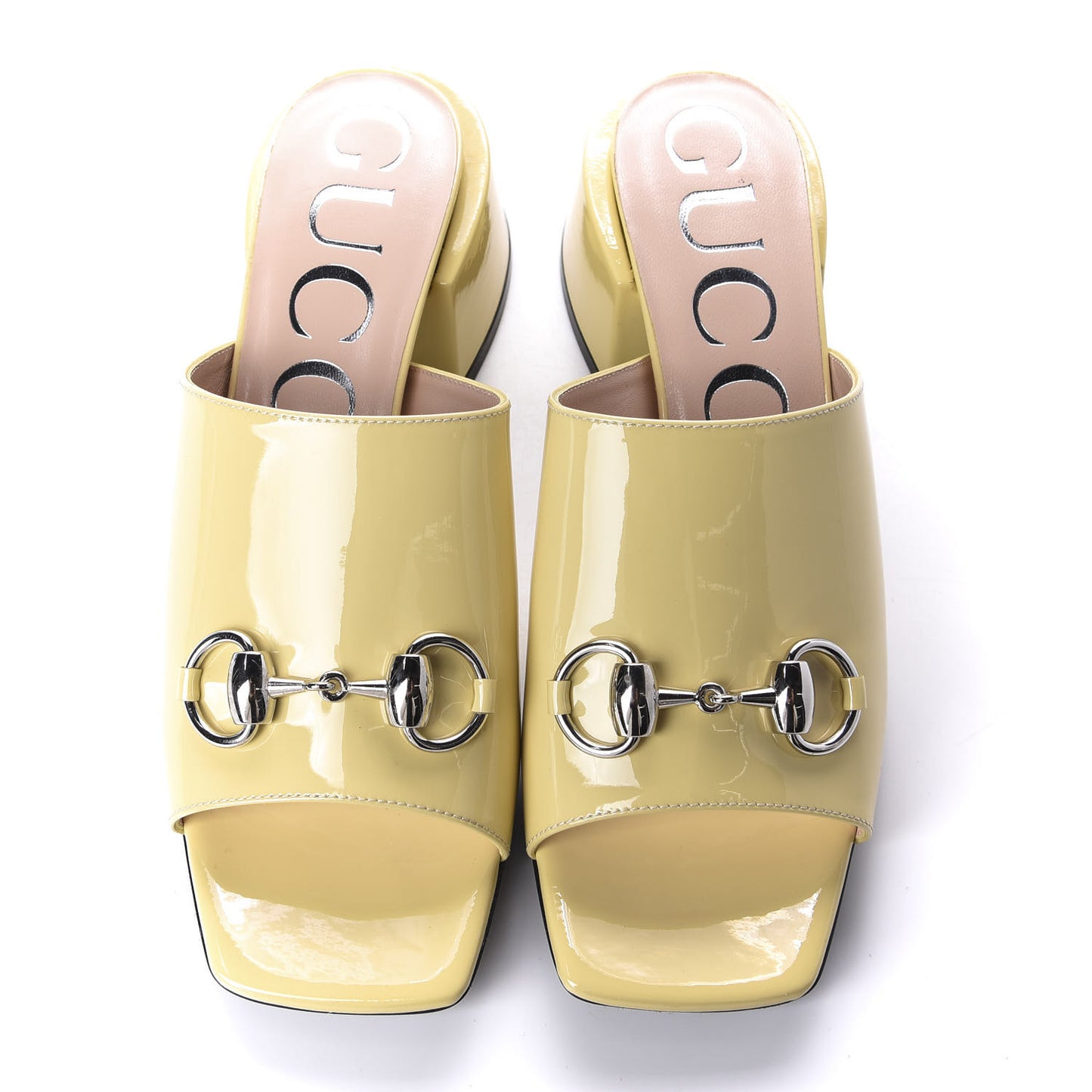 Patent Lexi Horsebit Mid-Heel Slide Sandals 36 Burro