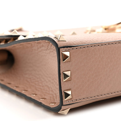 Valentino Garavani Pebbled Calfskin Medium Rockstud Flip Lock Crossbody Bag Poudre 8 of 10