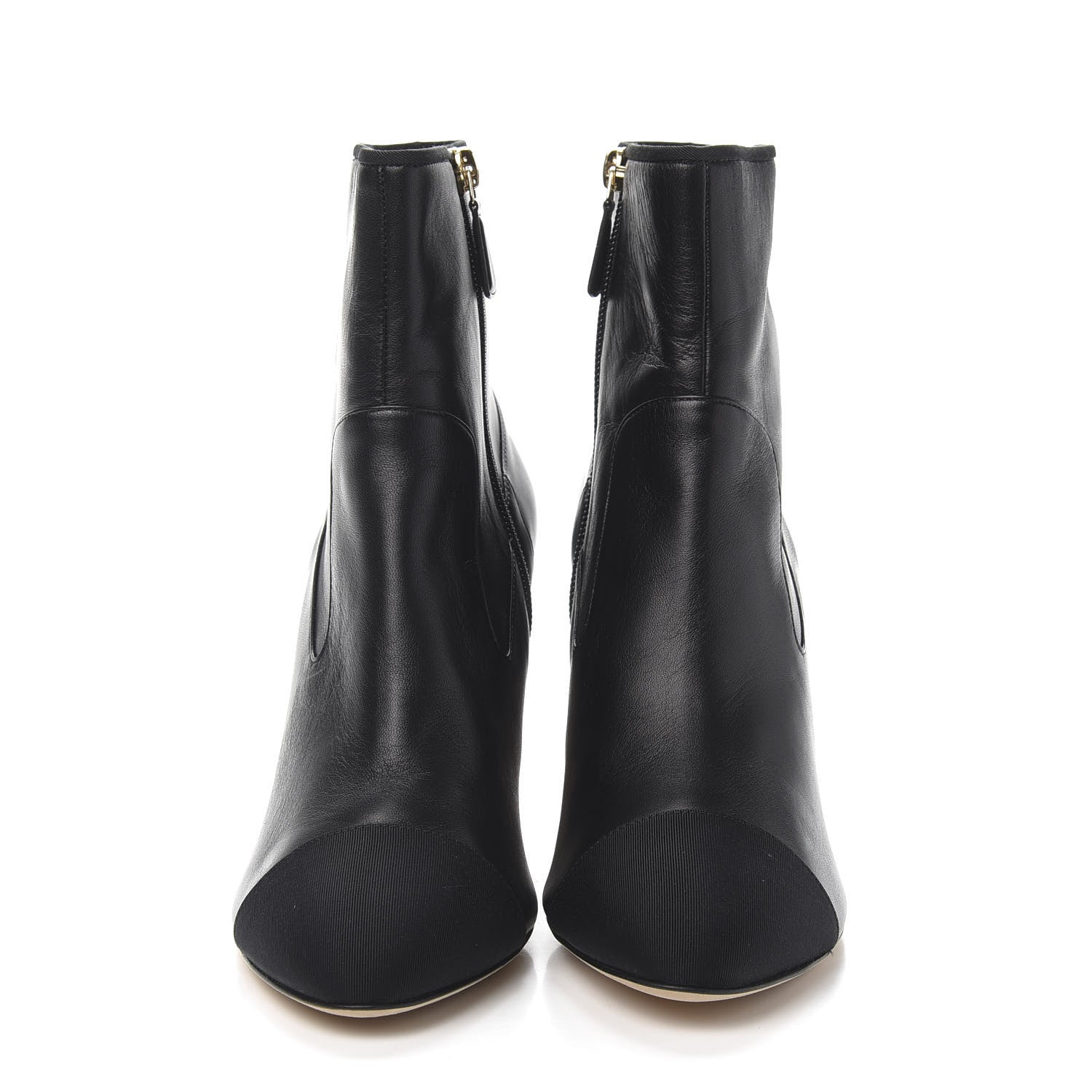 Chanel Lambskin Grosgrain CC Cap Toe Short Boots 39.5 Black 2 of 10
