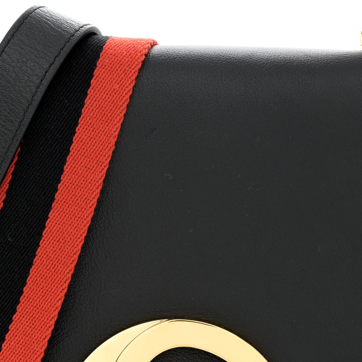 Gucci Roxy Calfskin Web Medium Studded Blondie Shoulder Flap Bag Black 8 of 12