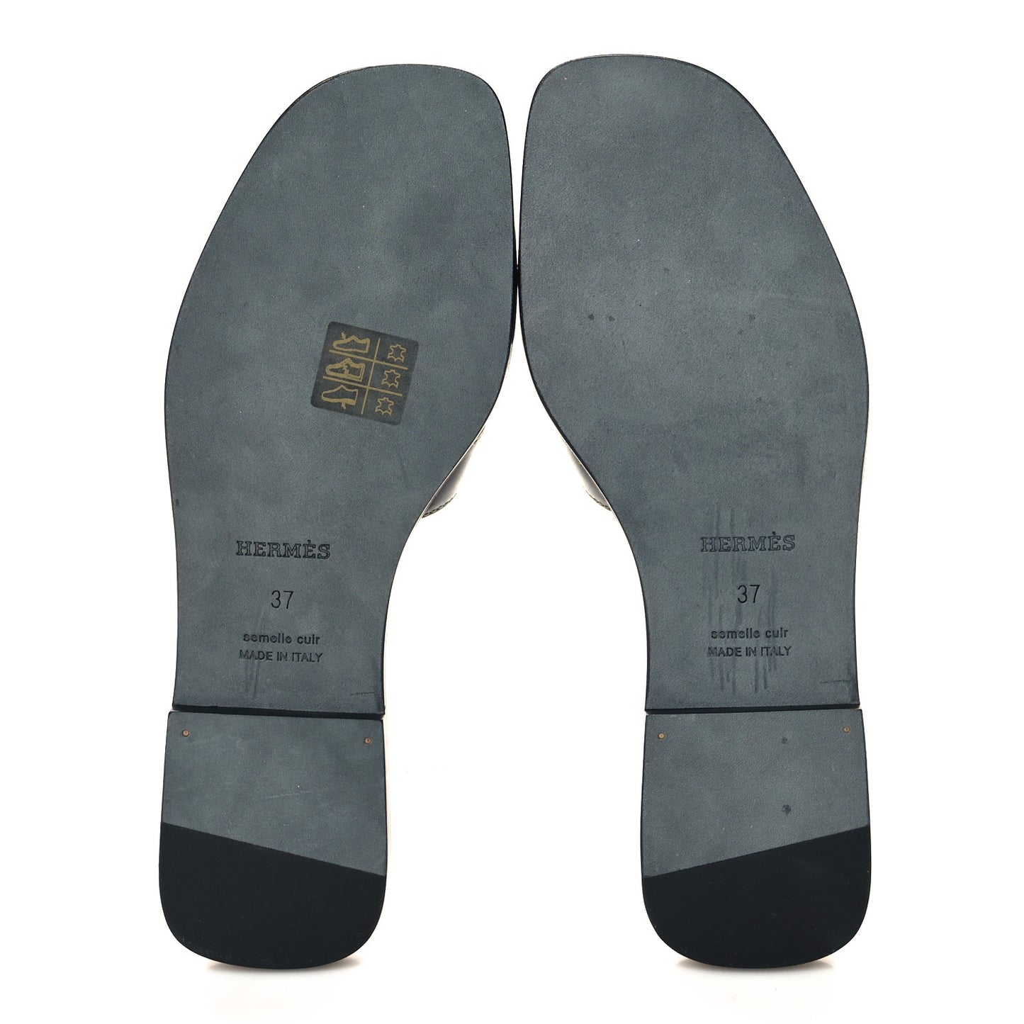 Box Calfskin Oran Sandals 37 Black