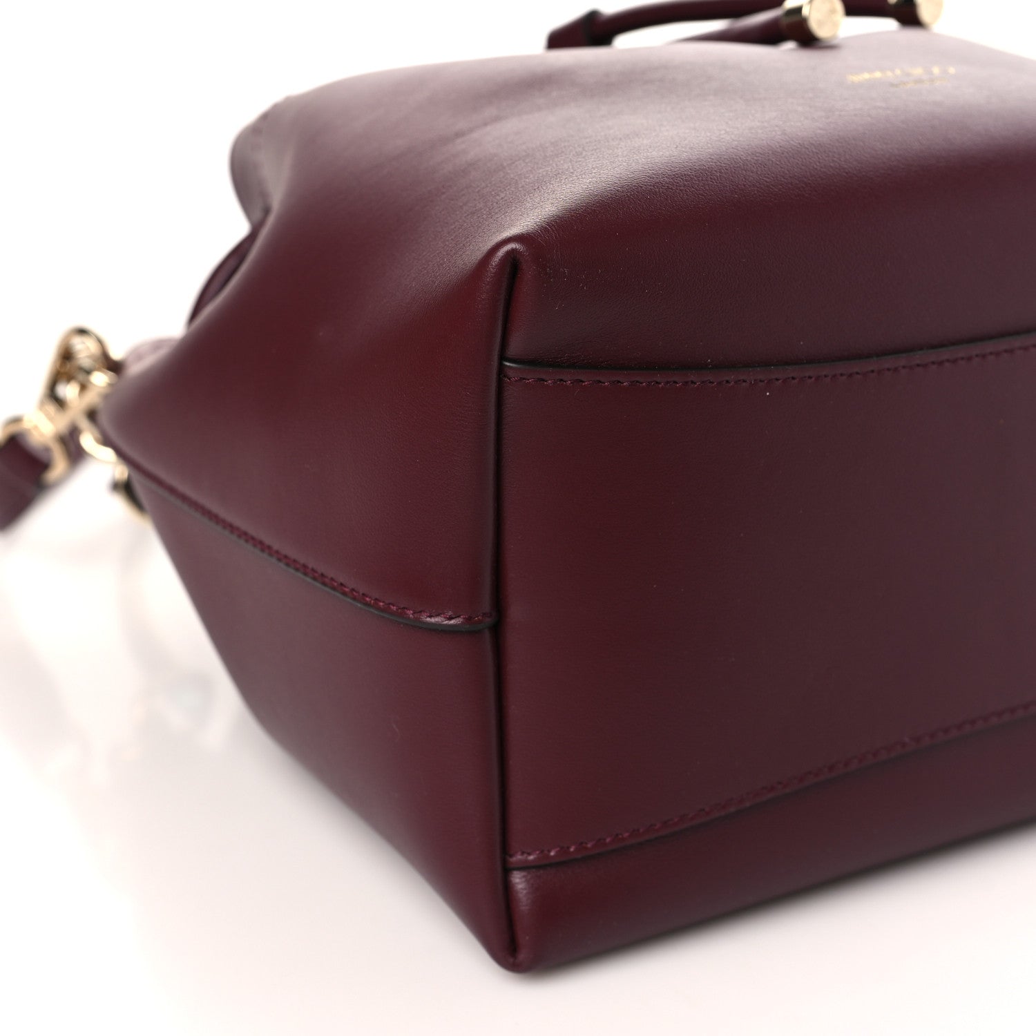 Jimmy Choo Calfskin Bon Bon Bucket Bag Burgundy 7 of 8