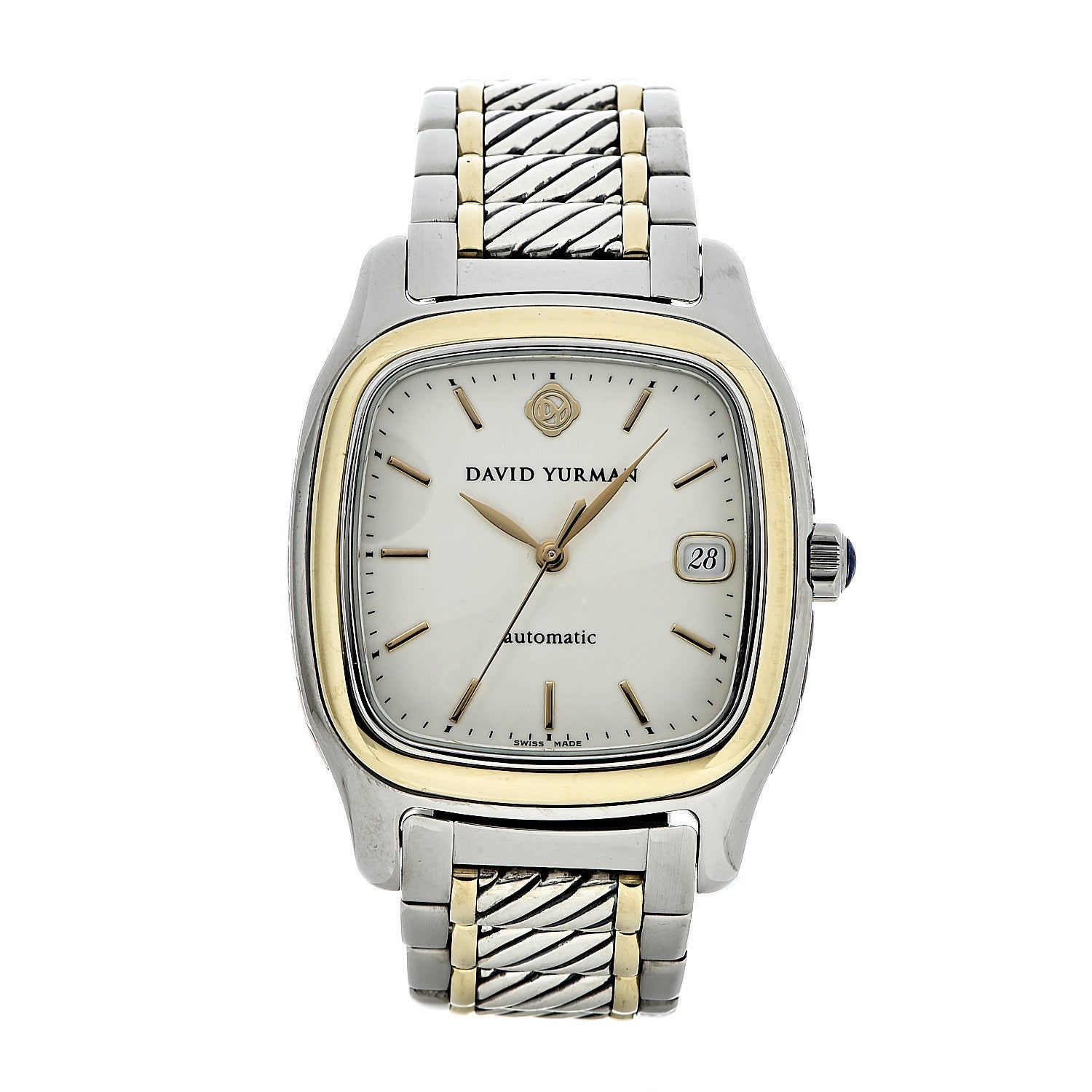 David Yurman Stainless Steel 18K Yellow Gold 35mm Thoroughbred Automatic Watch 1 of 10