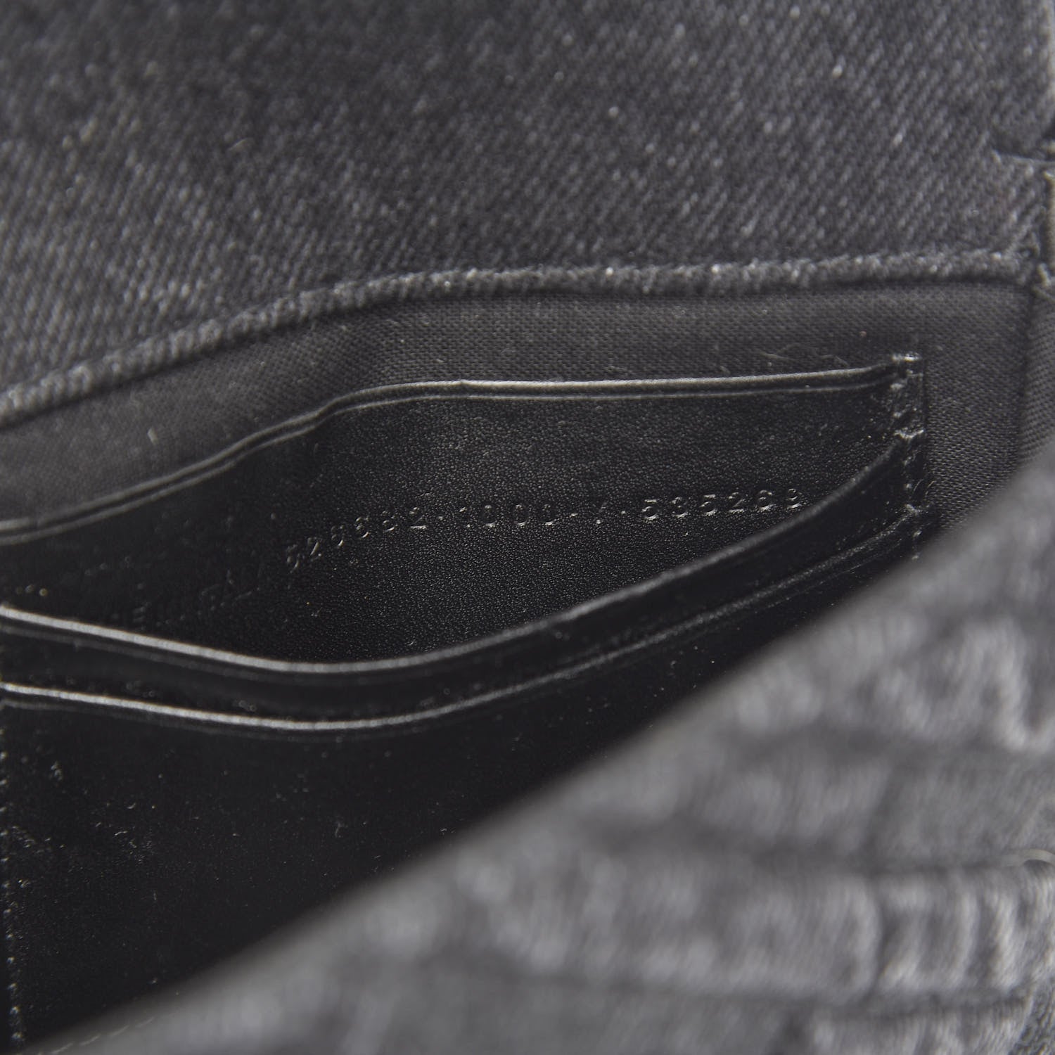 Balenciaga Destroyed Denim Jacquard Logo Matelasse BB Chain Wallet Black 6 of 9