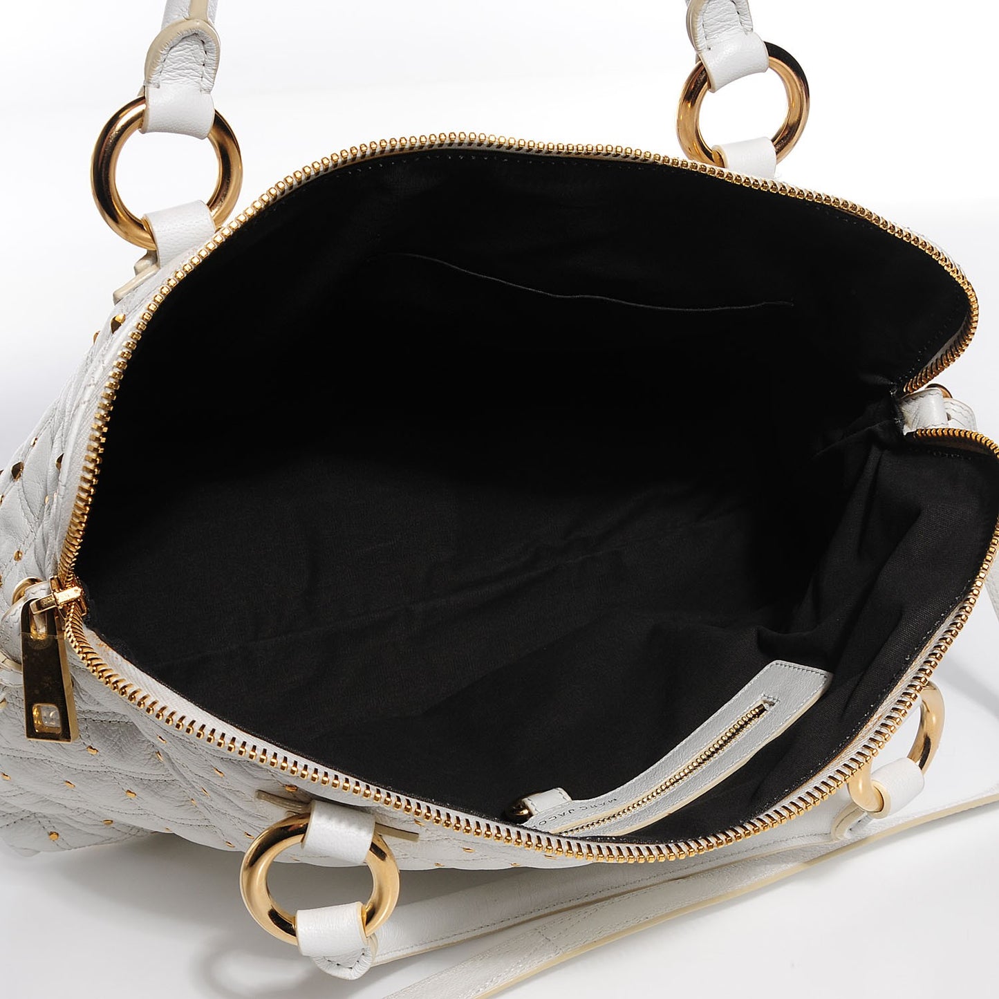 Lambskin Quilted Rio Stardust Satchel White