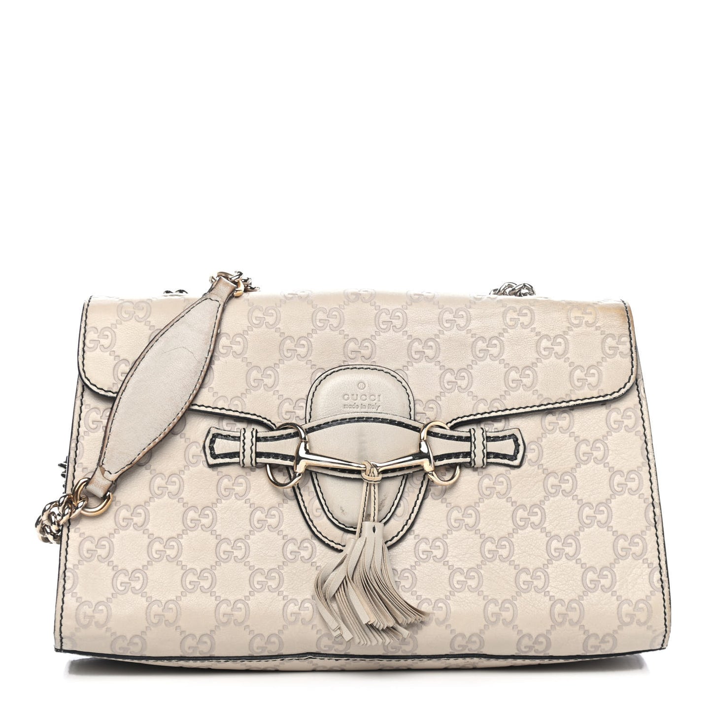 Guccissima Signature Medium Emily Chain Shoulder Bag Mystic White