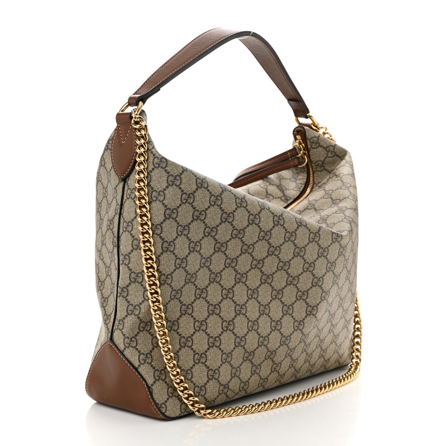 Gucci GG Supreme Monogram Large Linea A Hobo Light Brown 3 of 11