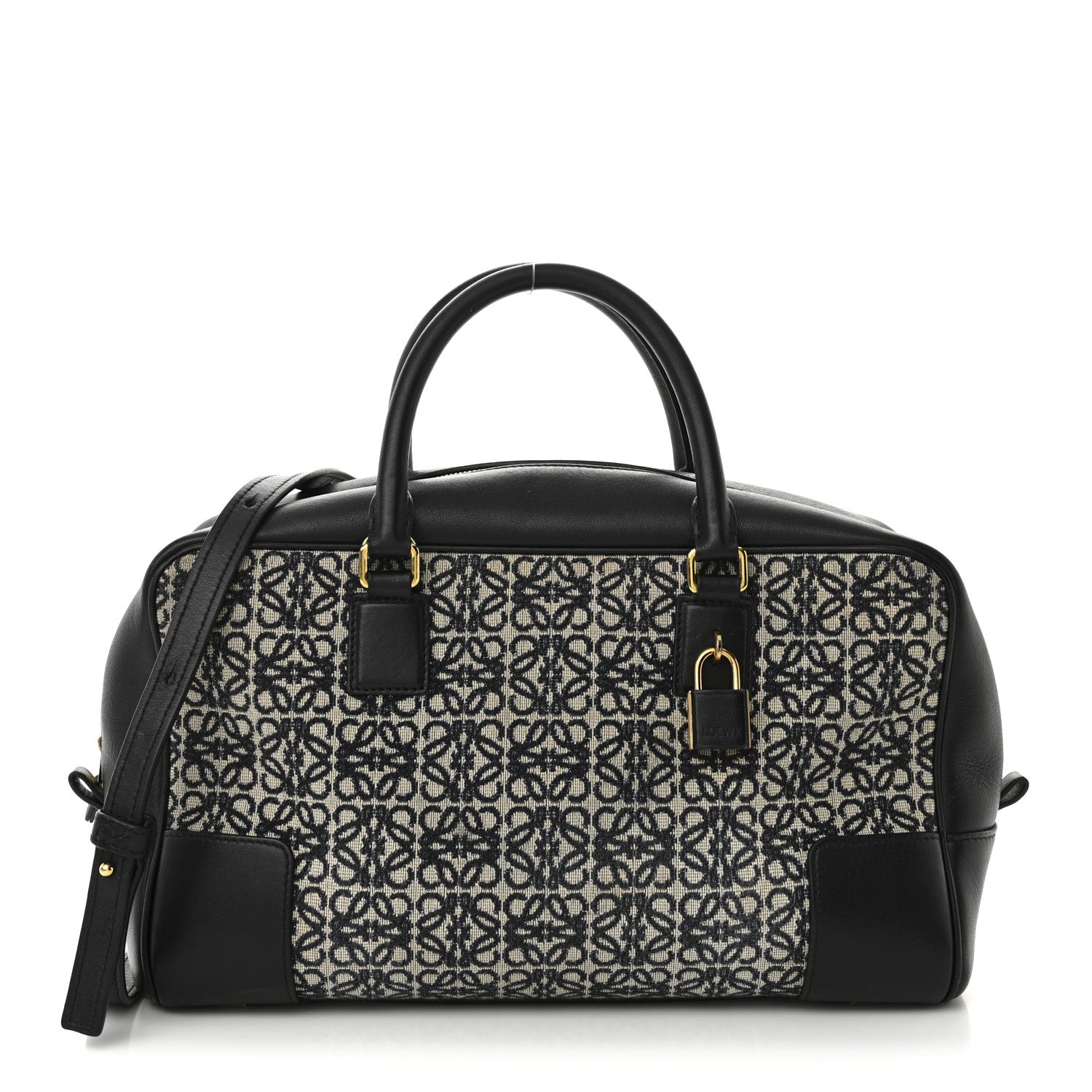 Loewe Jacquard Anagram Calfskin Amazona 28 Black Navy 1 of 12