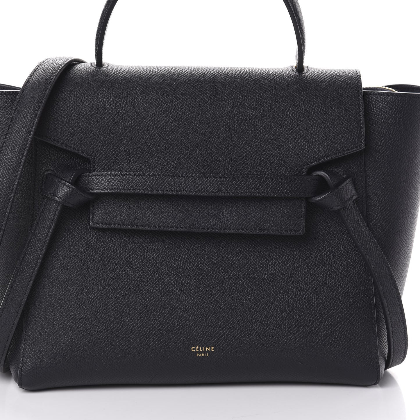 Grained Calfskin Micro Belt Bag Black