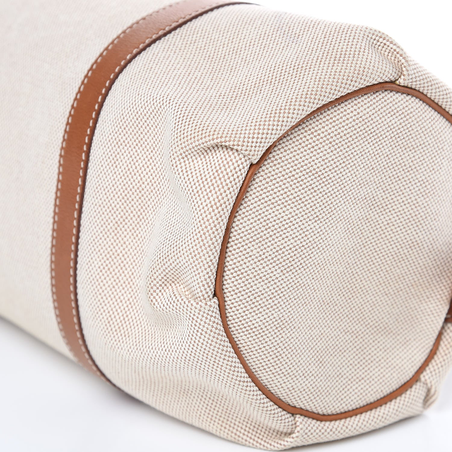 Hermes Toile Natural Barenia Polochon Mademoiselle Bag 8 of 12