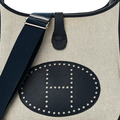 Hermes Toile Taurillon Clemence Evelyne III GM Bleu de Prusse 14 of 17