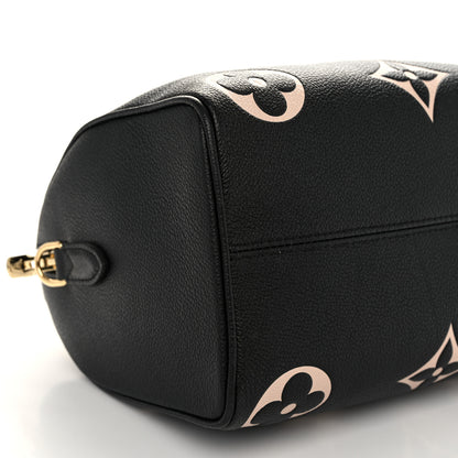 Louis Vuitton Empreinte Monogram Giant Speedy Bandouliere 25 Black Beige 8 of 9