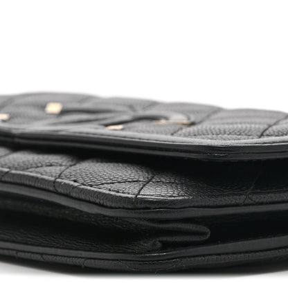 Chanel Caviar Quilted CC Filigree Wallet On Chain WOC Black 11 of 11