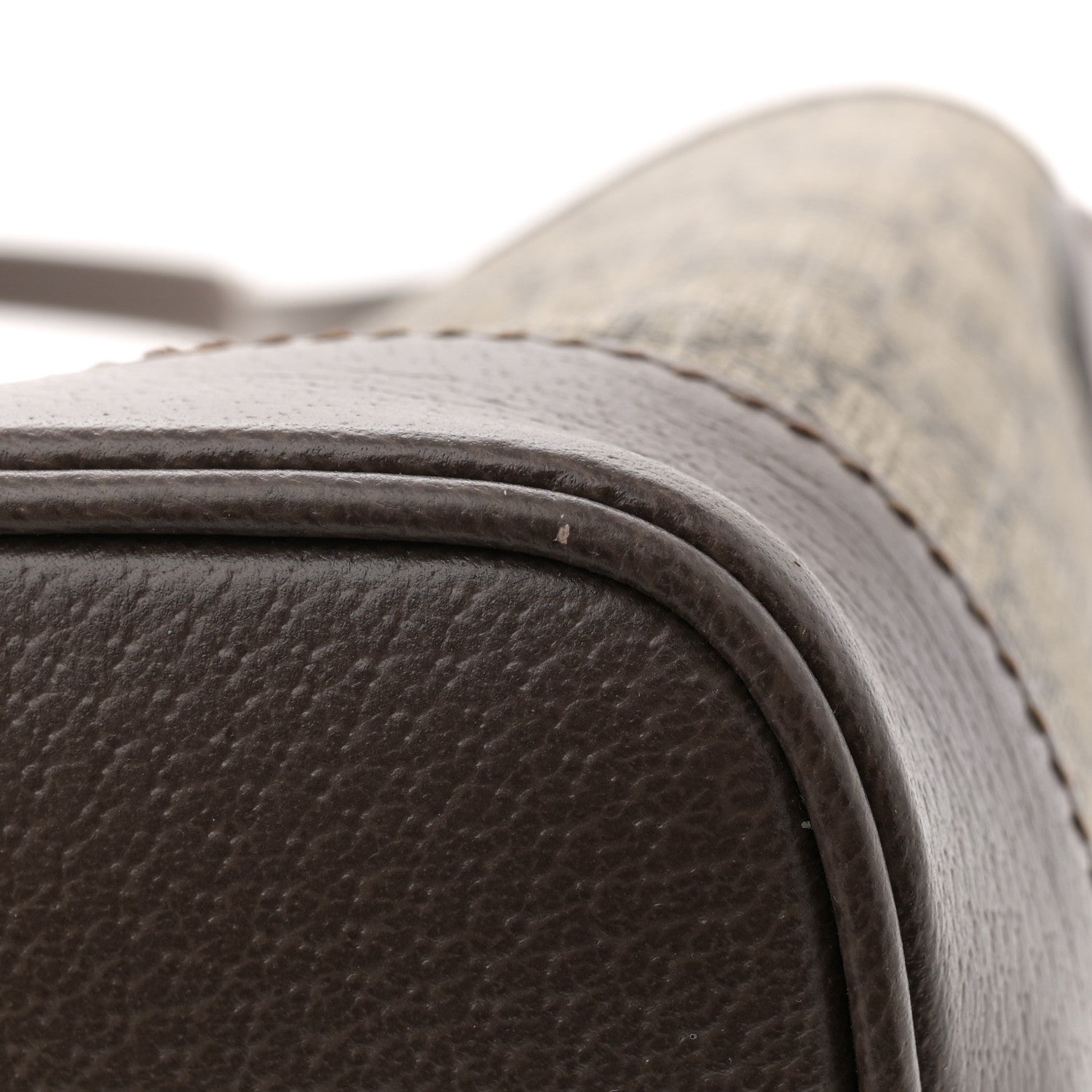 Gucci GG Supreme Monogram Textured Dollar Calfskin Web Small Ophidia Bucket Shoulder Bag Beige Ebony New Acero 11 of 14