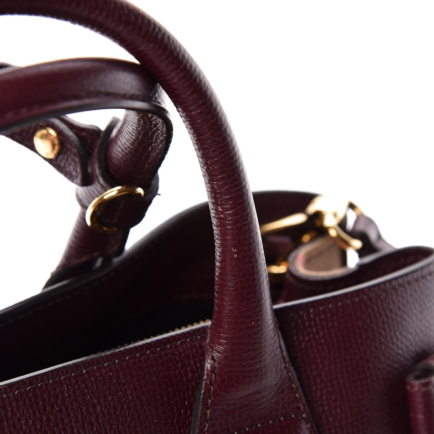 Burberry Grainy Calfskin House Check Medium Banner Tote Elderberry 26 of 29