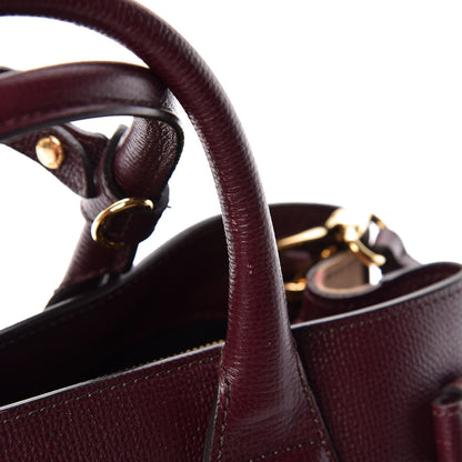 Burberry Grainy Calfskin House Check Medium Banner Tote Elderberry 26 of 29