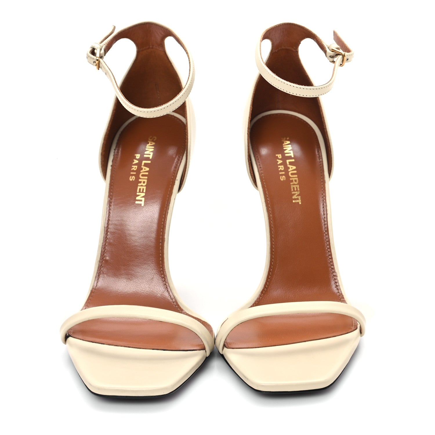 Saint Laurent Calfskin 110 Opyum Sandals 38.5 Real Beige 3 of 10