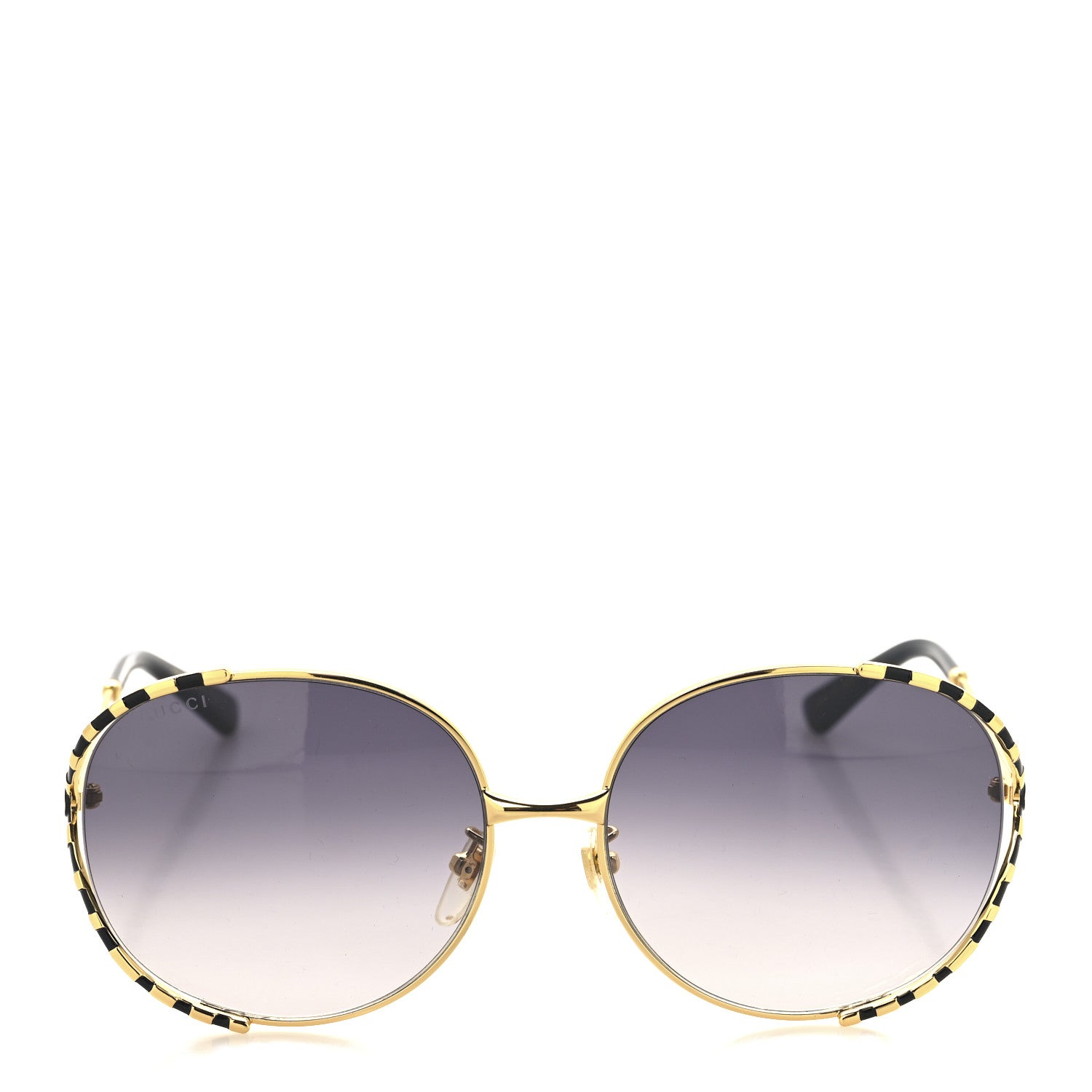 Gucci Metal Round Frame GG0595S Sunglasses Gold Brown 2 of 7