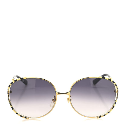Gucci Metal Round Frame GG0595S Sunglasses Gold Brown 2 of 7