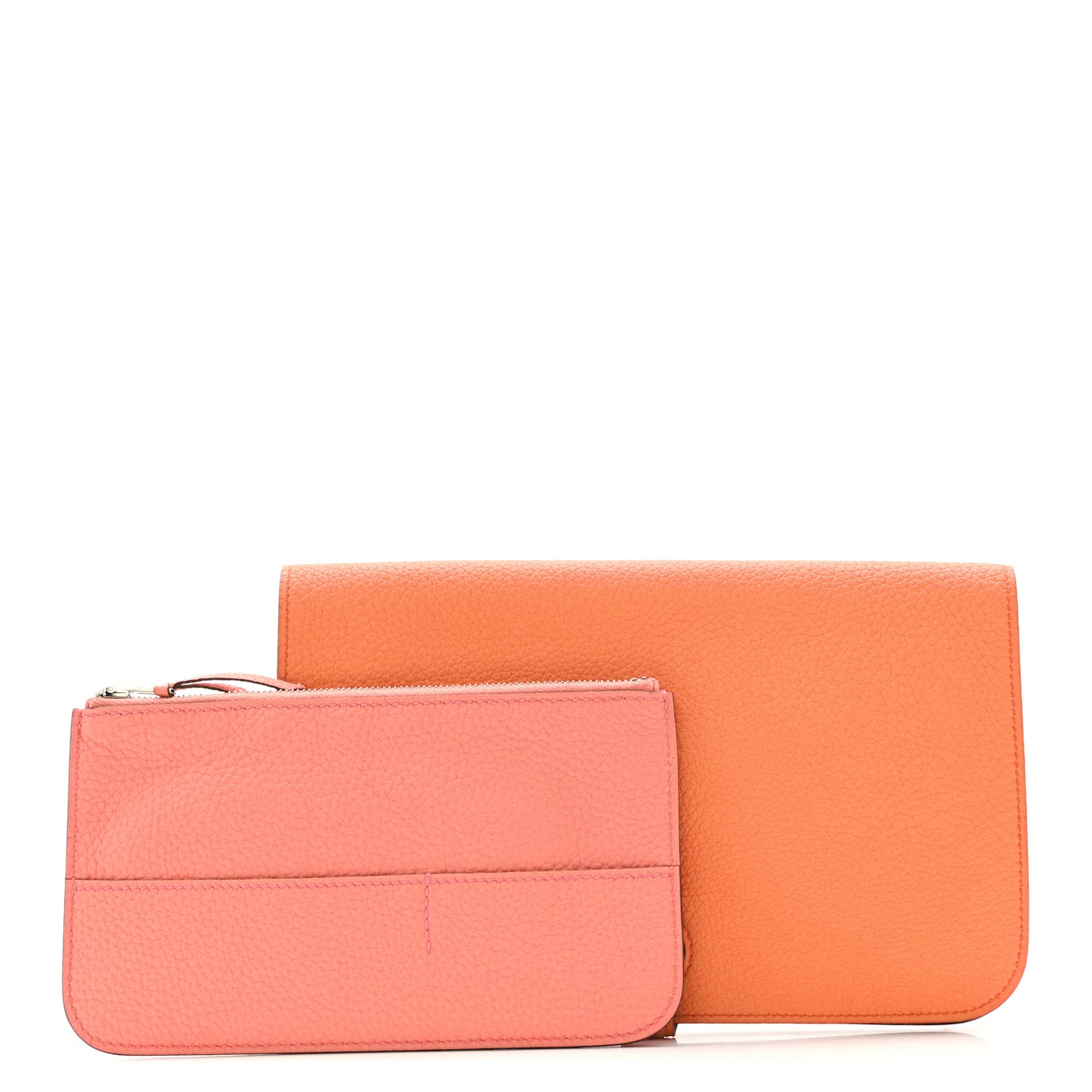 Togo Dogon Duo Wallet Orange Poppy Rose Candy