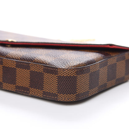 Louis Vuitton Damier Ebene Pochette Felicie Chain Wallet 10 of 14
