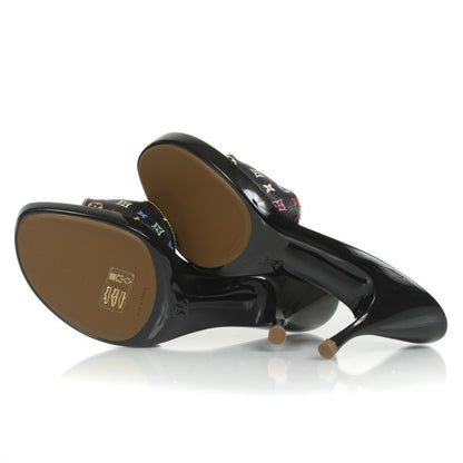 Louis Vuitton Monogram Multicolor Heels 38.5 Black 4 of 10