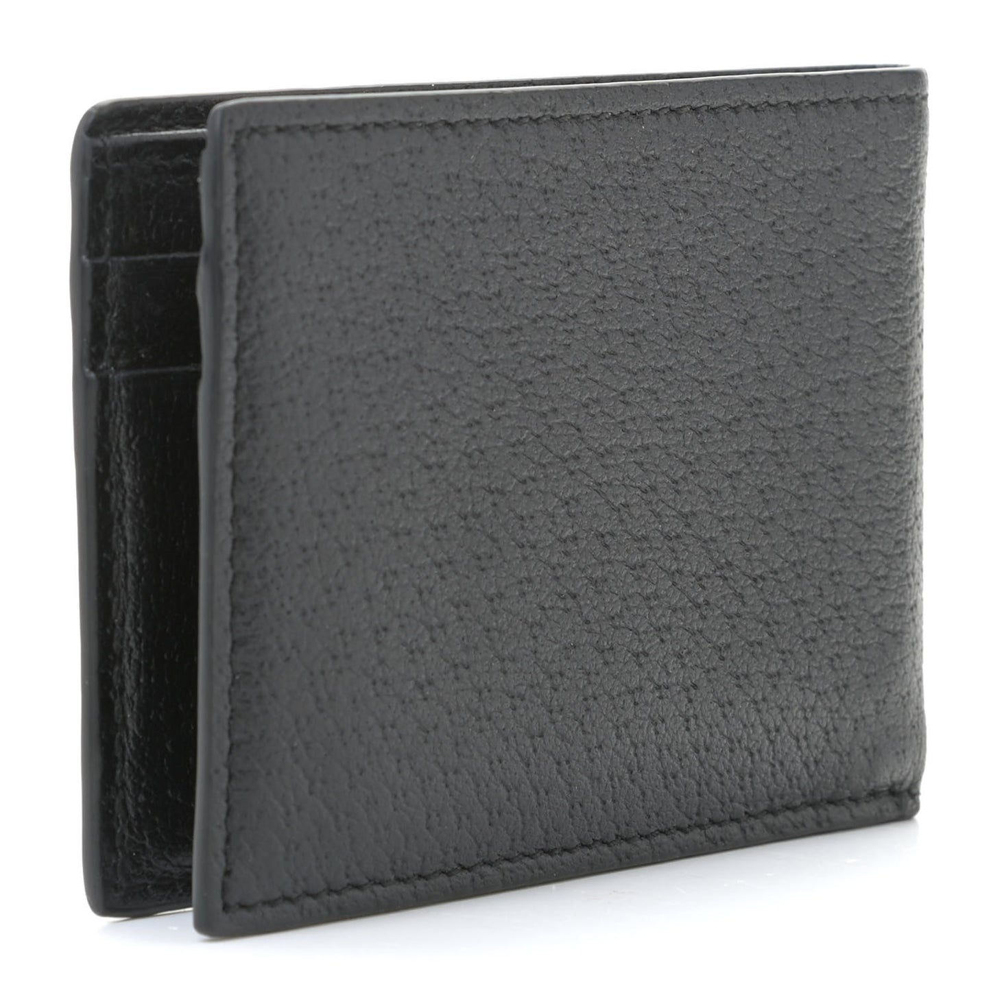 Calfskin Boar Effect GG Marmont Bi-Fold Wallet Black