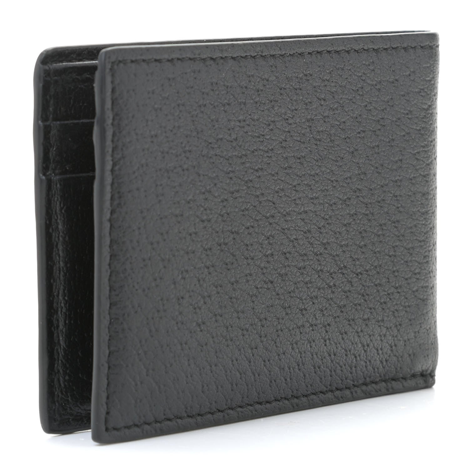 Gucci Calfskin Boar Effect GG Marmont Bi-Fold Wallet Black 2 of 10