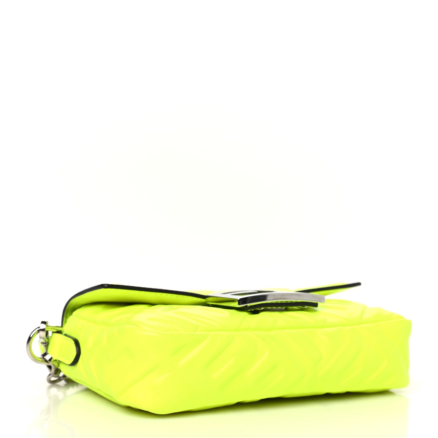 Nappa FF 1974 Embossed Mini Baguette Neon Yellow