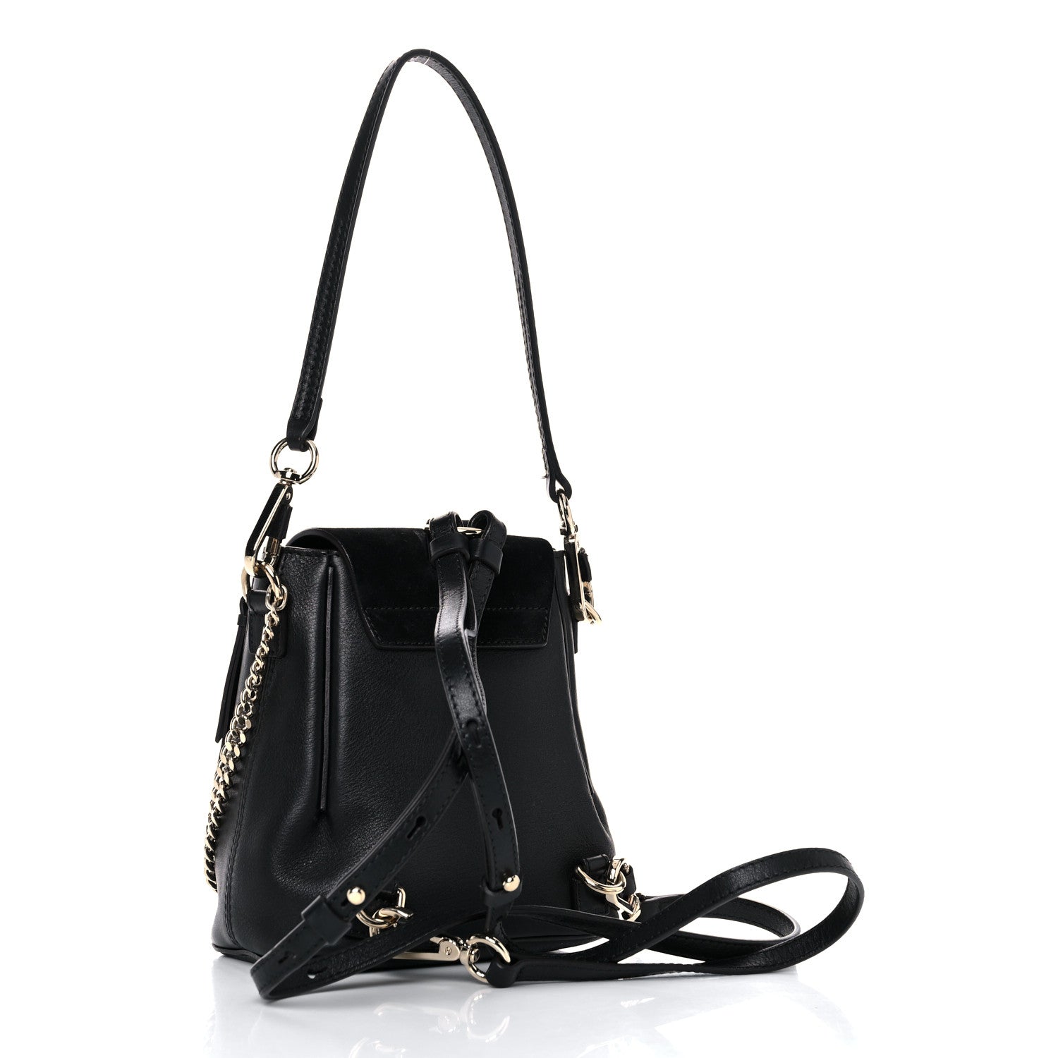 Chloe Suede Calfskin Mini Faye Backpack Black 3 of 17