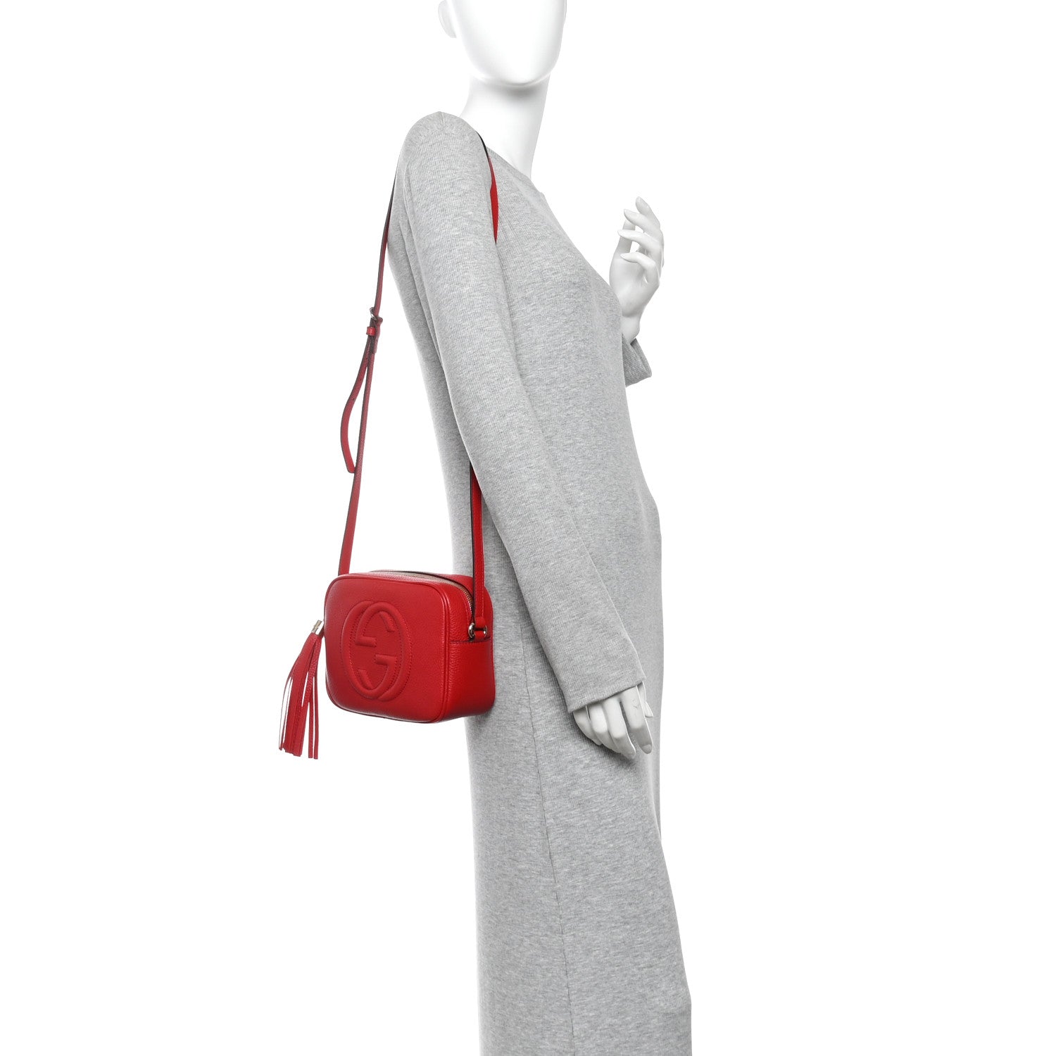 Gucci Pebbled Calfskin Small Soho Disco Bag Vibrant Red 2 of 10