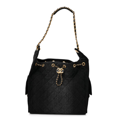 Chanel Washed Denim Quilted Medium Chanel 25 Handbag Black 1 of 10