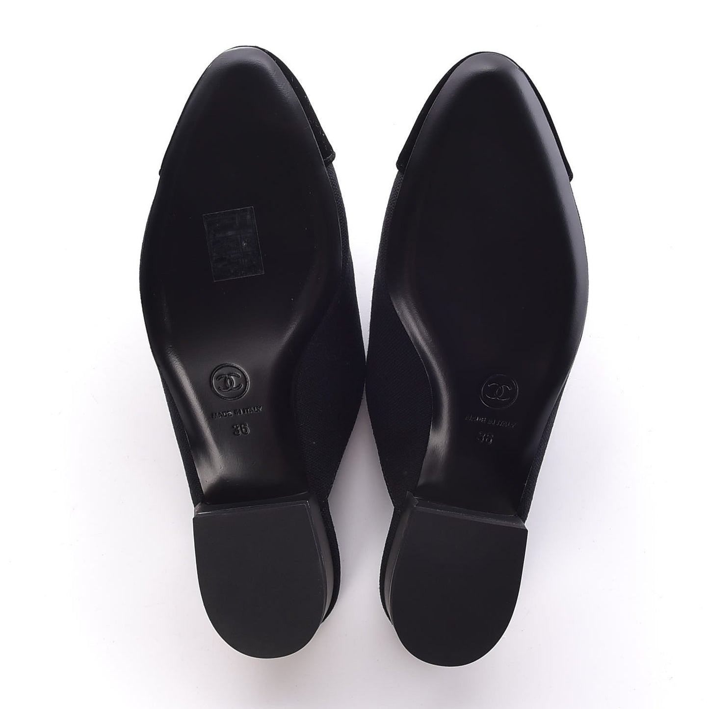 Fabric Velvet Cap Toe Mules 36 Black