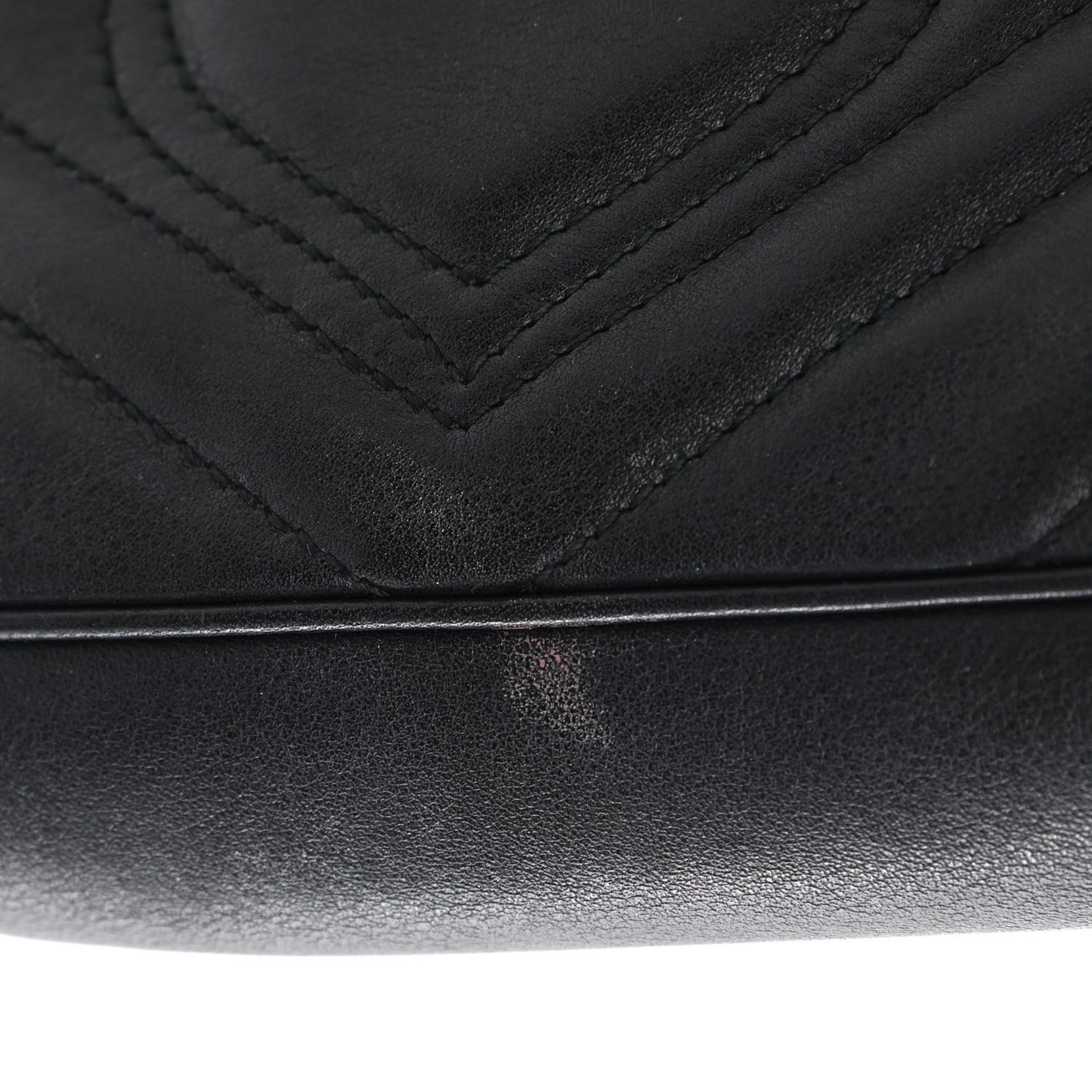 Calfskin Matelasse Super Mini GG Marmont Shoulder Bag Black