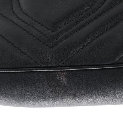 Gucci Calfskin Matelasse Super Mini GG Marmont Shoulder Bag Black 11 of 11