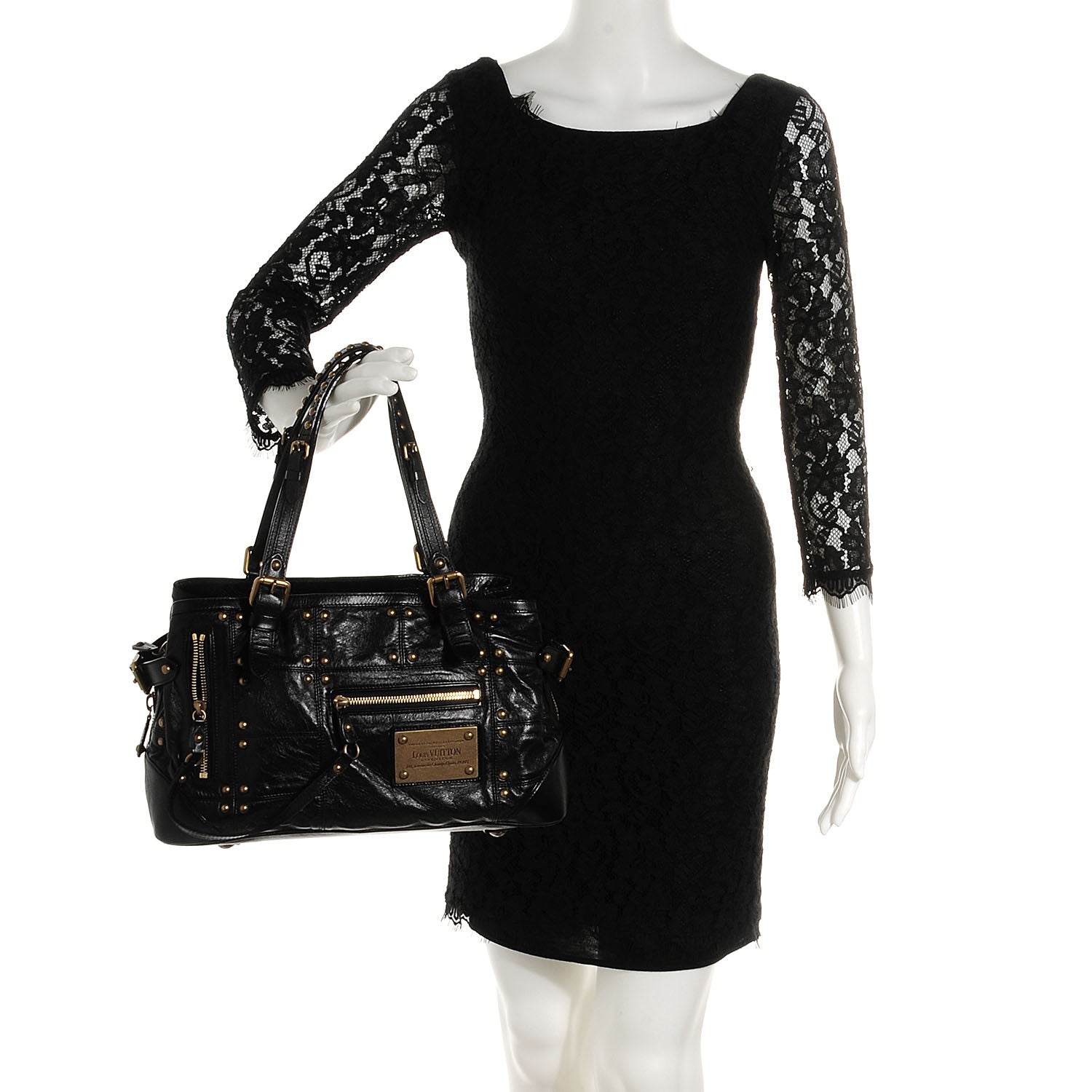 Louis Vuitton Lambskin Riveting Black 2 of 8