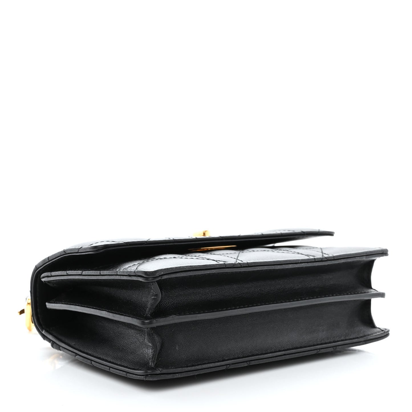 Lambskin Macrocannage Mini Miss Caro Bag Black