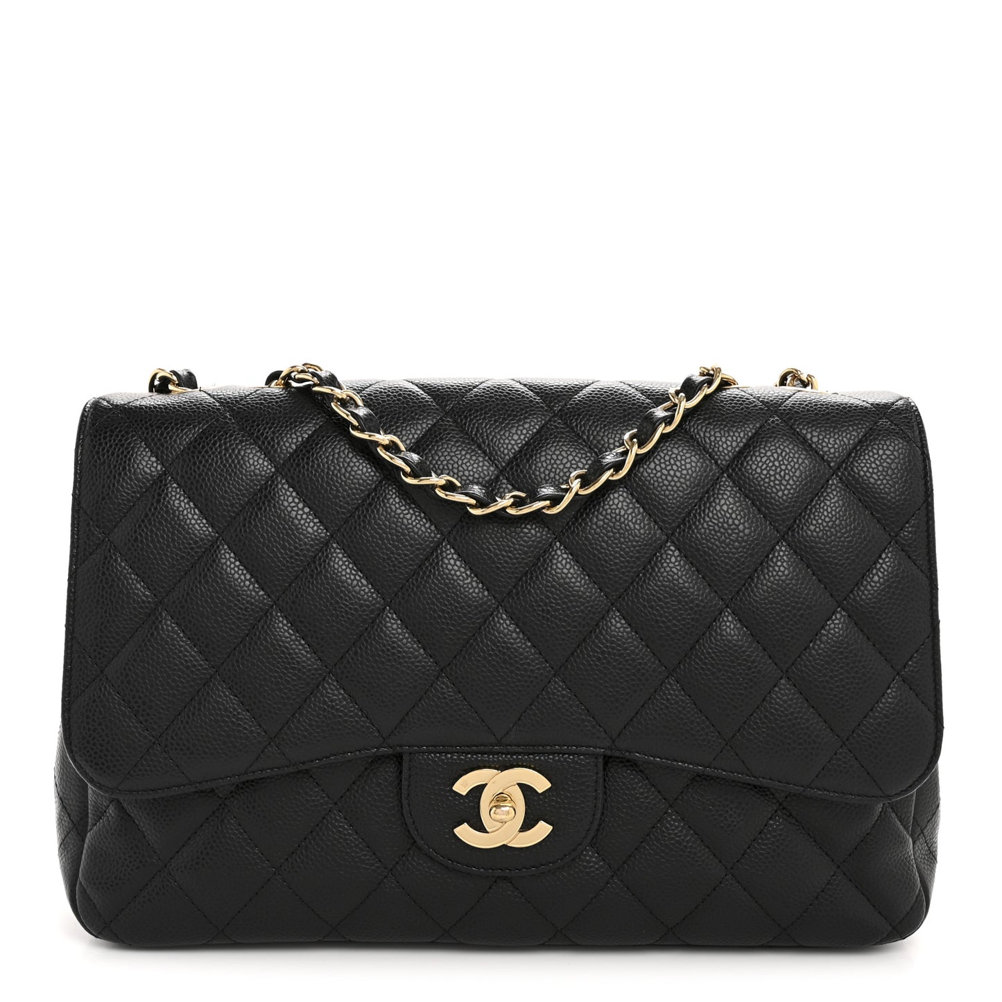 Caviar Quilted Jumbo Single Flap Black