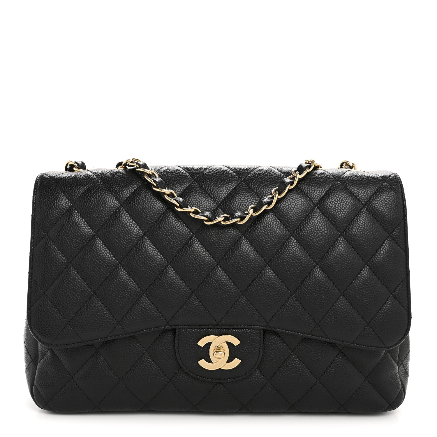 Chanel Caviar Quilted Jumbo Single Flap Black 1 of 12