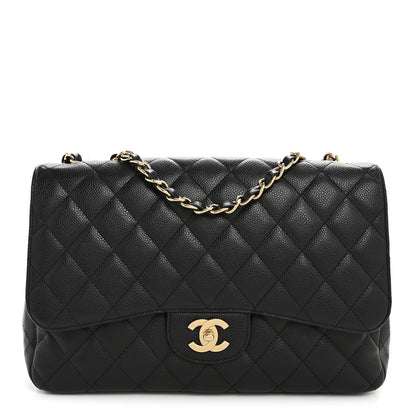 Chanel Caviar Quilted Jumbo Single Flap Black 1 of 12