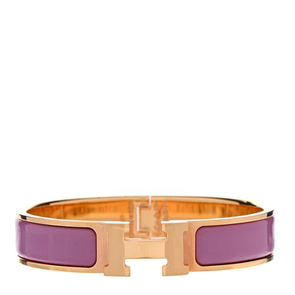 Hermes Enamel Narrow Clic Clac H Bracelet GM Rose Cendre 1 of 4