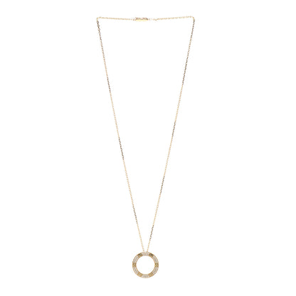 Cartier 18K Yellow Gold Diamond LOVE Paved Necklace 3 of 6
