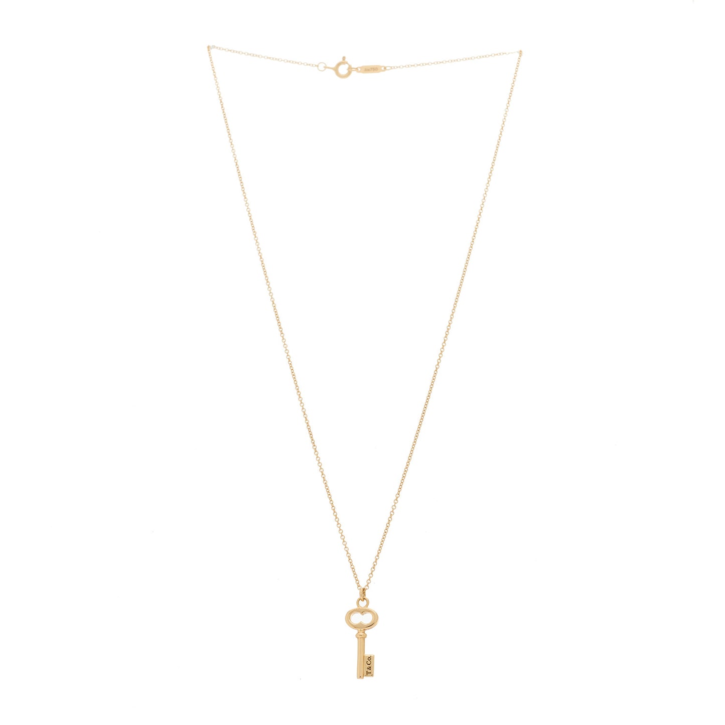18K Rose Gold Mini Key Pendant Necklace