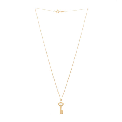 Tiffany 18K Rose Gold Mini Key Pendant Necklace 3 of 6