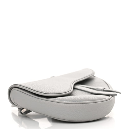 Christian Dior Grained Calfskin Mens Mini Saddle Bag Gray 4 of 12