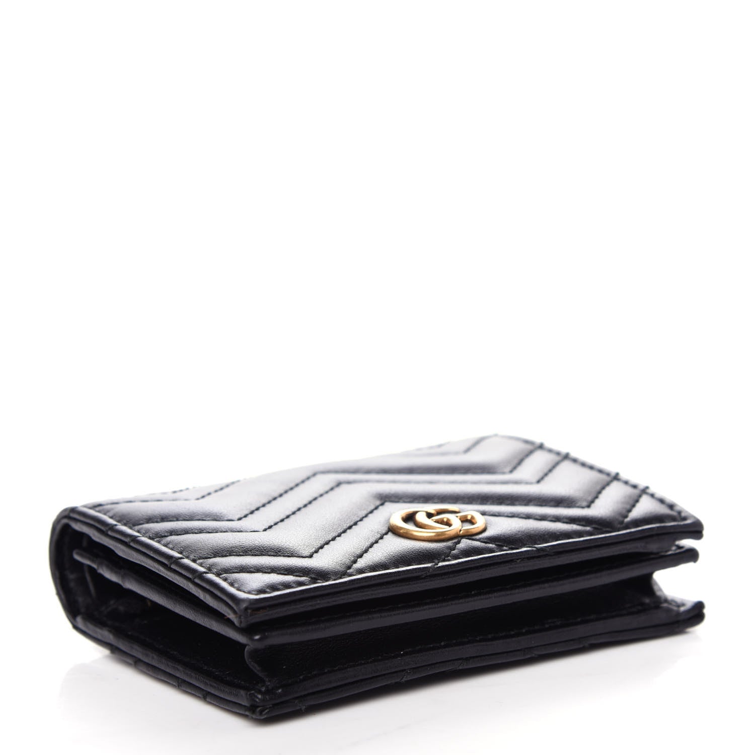 Gucci Calfskin Matelasse GG Marmont Card Case Wallet Black 4 of 7